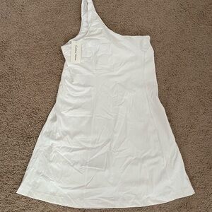 Outdoor Voices White Asymmetrical One-Shoulder Sundress